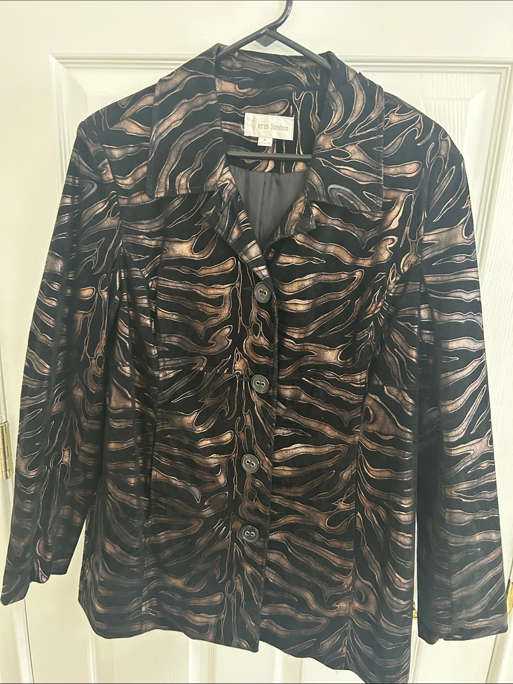 erin london Bronze and Black Patterned Women's Blazer